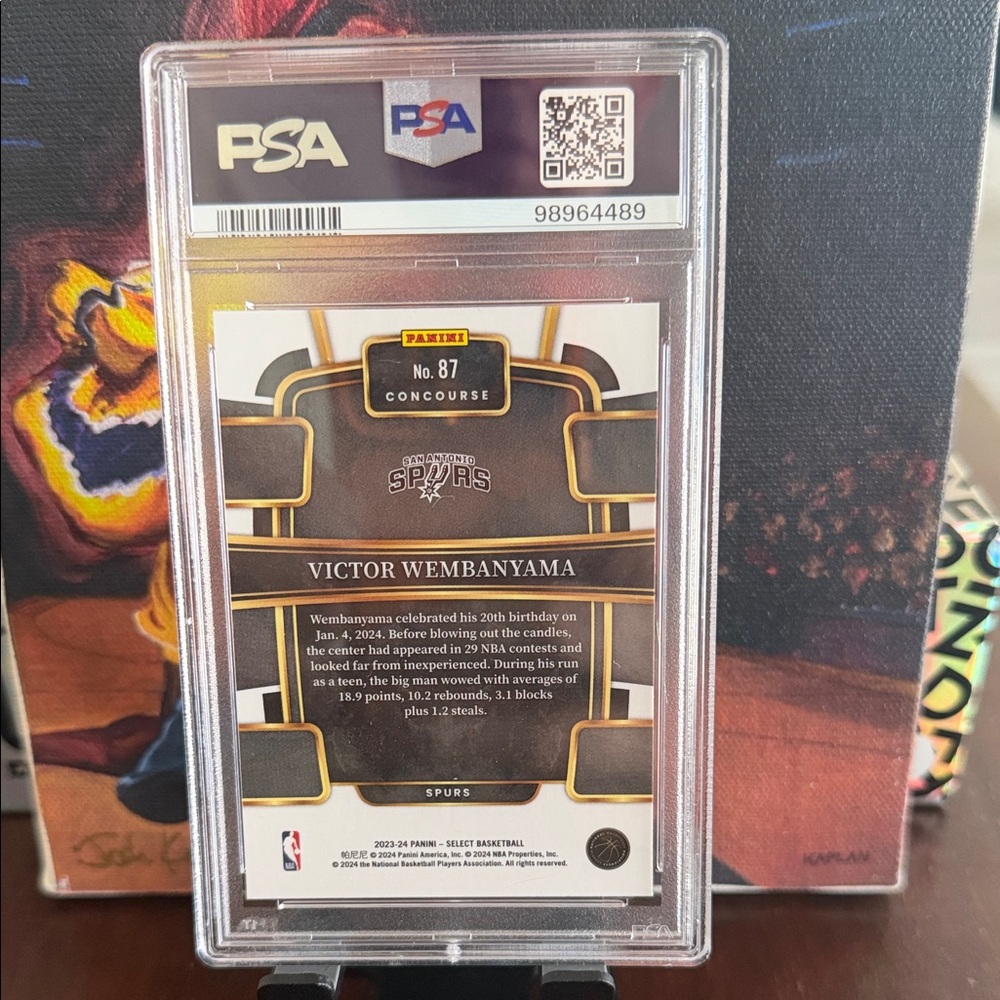 Victor Wembanyama 2023 Select Blue - PSA Mint 9 #87 ROOKIE - Picture 3 of 3